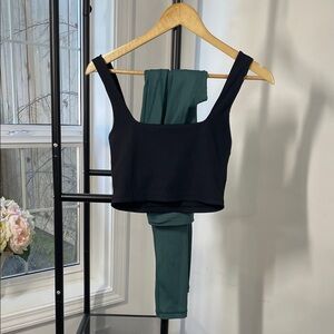 Glyder Black and Green Leggings Set